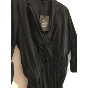 Black Faux Wrap Dress